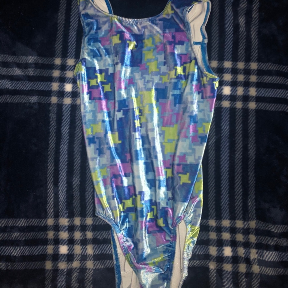 Blue Patterned Leotard